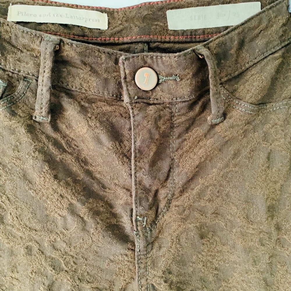 Pilcro+the Letterpress Skinny Jacquard Serif Jeans
